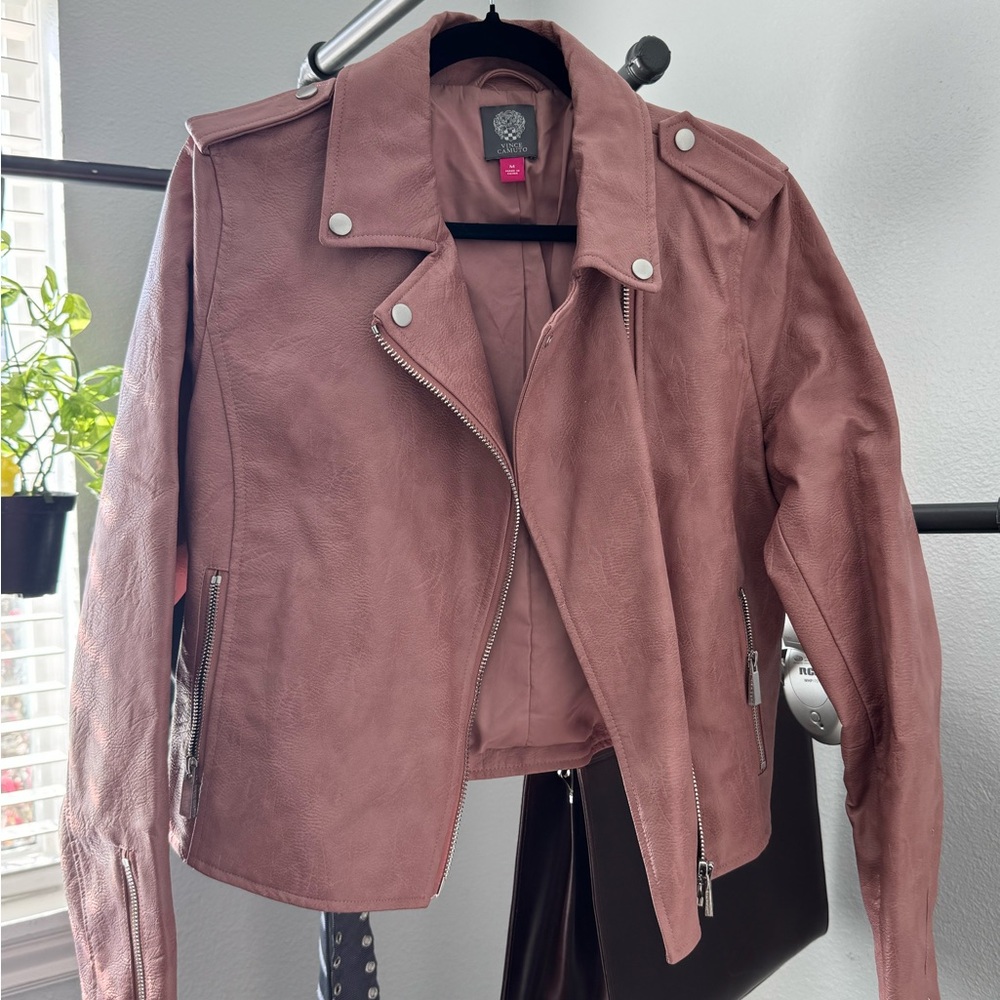 Vince Camuto Dusty Pink Leather Jacket